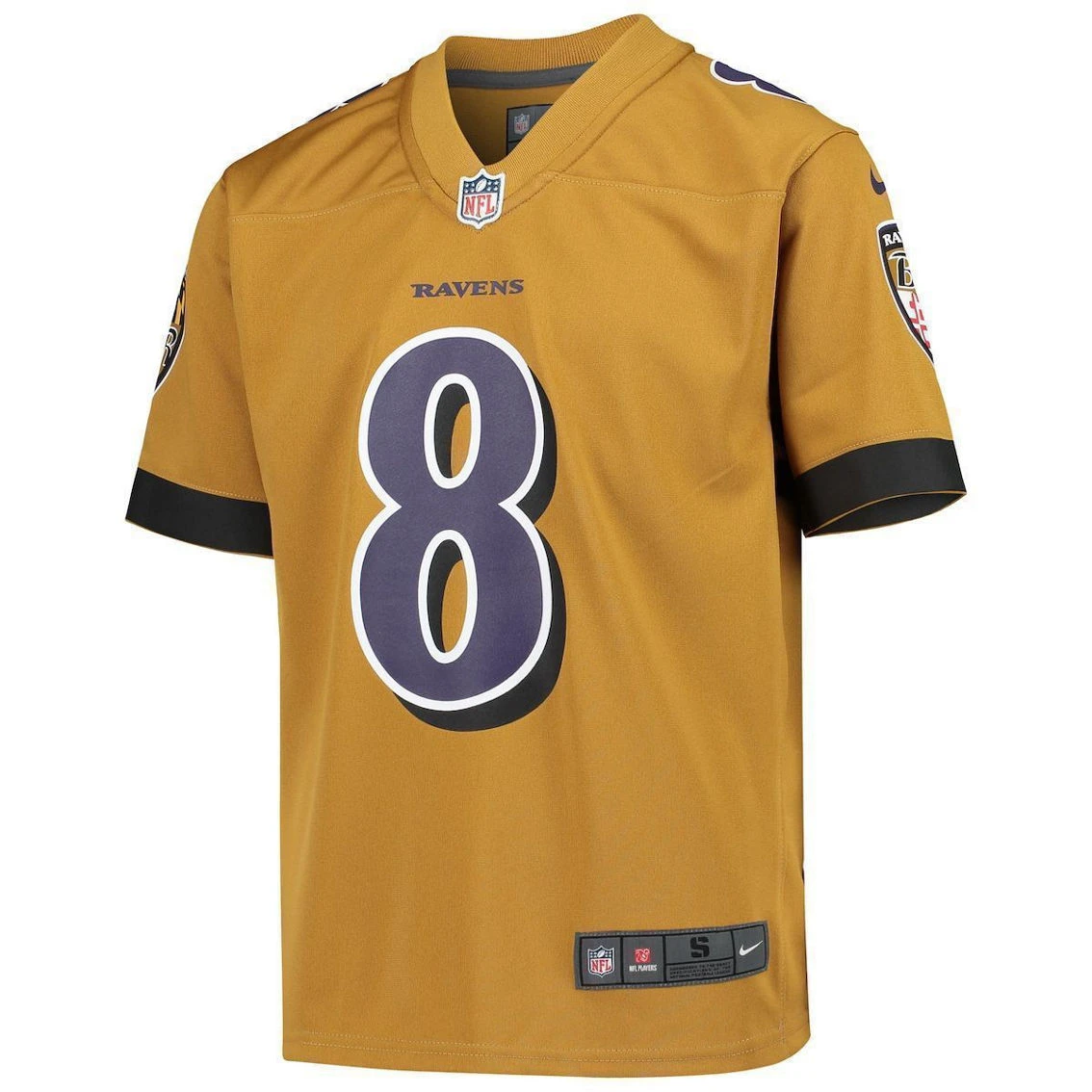 Nike Youth Lamar Jackson Gold Baltimore Ravens Inverted Game Jersey 5 Nike Youth Lamar Jackson Gold Baltimore Ravens Inverted Game Jersey - Image 3