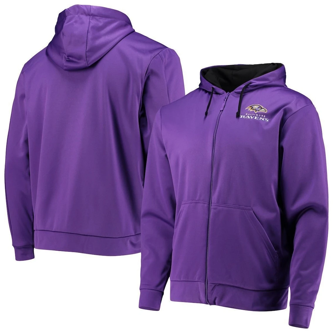 Dunbrooke Men's Purple/Black Baltimore Ravens Apprentice Full-Zip Hoodie 4 Dunbrooke Men's Purple/Black Baltimore Ravens Apprentice Full-Zip Hoodie - Image 2