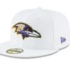 New Era Men's White Baltimore Ravens Omaha 59FIFTY Fitted Hat -Mitchell & Ness store DSCO1136792213 3550