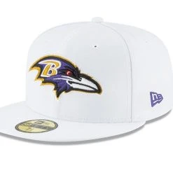 New Era Men's White Baltimore Ravens Omaha 59FIFTY Fitted Hat