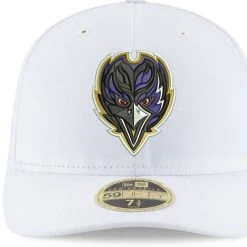Men's New Era White Baltimore Ravens Alternate Omaha Low Profile 59FIFTY Fitted Hat -Mitchell & Ness store DSCO1136794034 3550 ALT2