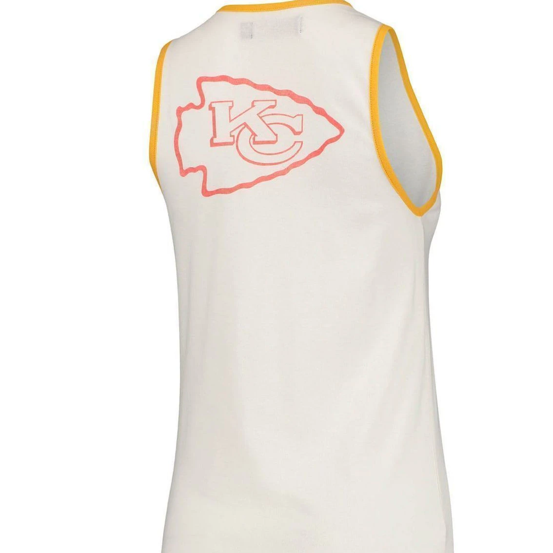 Junk Food Women's White/Gold Kansas City Chiefs Throwback Pop Binding Scoop Neck Tank Top 6 Junk Food Women's White/Gold Kansas City Chiefs Throwback Pop Binding Scoop Neck Tank Top - Image 4