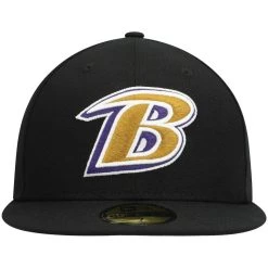 New Era Men's Black Baltimore Ravens Omaha Lettermark 59FIFTY Fitted Hat 8 New Era Men's Black Baltimore Ravens Omaha Lettermark 59FIFTY Fitted Hat -Mitchell & Ness store DSCO1137143950 1007 ALT2