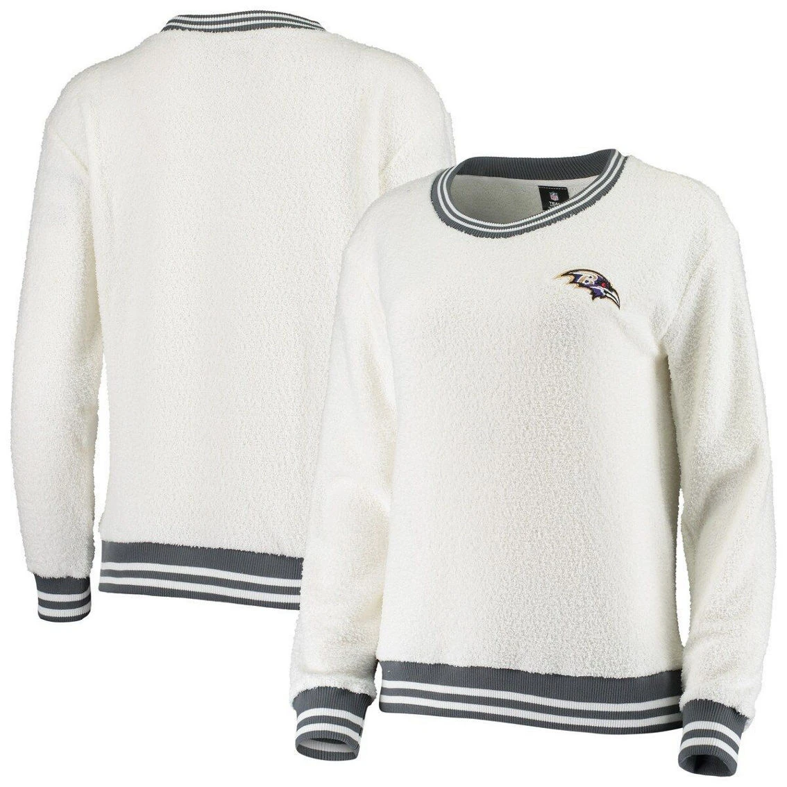 Concepts Sport Women's Cream/Charcoal Baltimore Ravens Granite Knit Pullover Sweatshirt 3 Concepts Sport Women's Cream/Charcoal Baltimore Ravens Granite Knit Pullover Sweatshirt