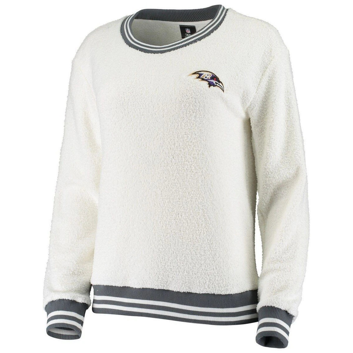 Concepts Sport Women's Cream/Charcoal Baltimore Ravens Granite Knit Pullover Sweatshirt 5 Concepts Sport Women's Cream/Charcoal Baltimore Ravens Granite Knit Pullover Sweatshirt - Image 3