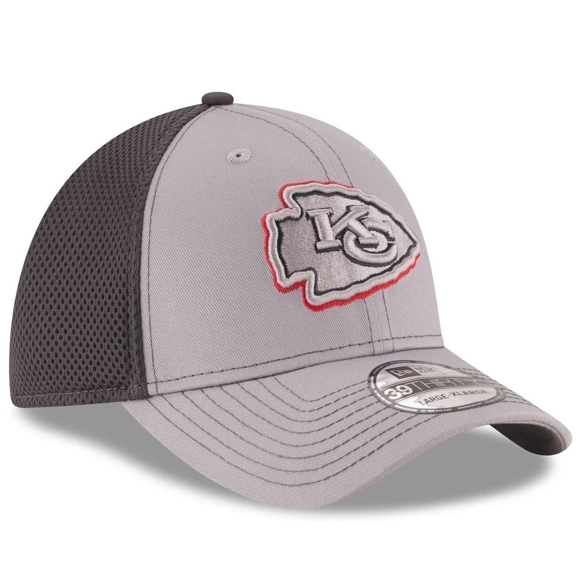 New Era Men's Gray/Graphite Kansas City Chiefs Grayed Out Neo 2 39THIRTY Flex Hat 6 New Era Men's Gray/Graphite Kansas City Chiefs Grayed Out Neo 2 39THIRTY Flex Hat - Image 4