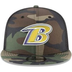 New Era Men's Baltimore Ravens NFL Woodland Camo 9FIFTY Snapback Adjustable Trucker Hat -Mitchell & Ness store DSCO1137146129 BGrd ALT2