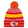Men's New Era Red Kansas City Chiefs Team Logo Cuffed Knit Hat With Pom -Mitchell & Ness store DSCO1137386528 2910