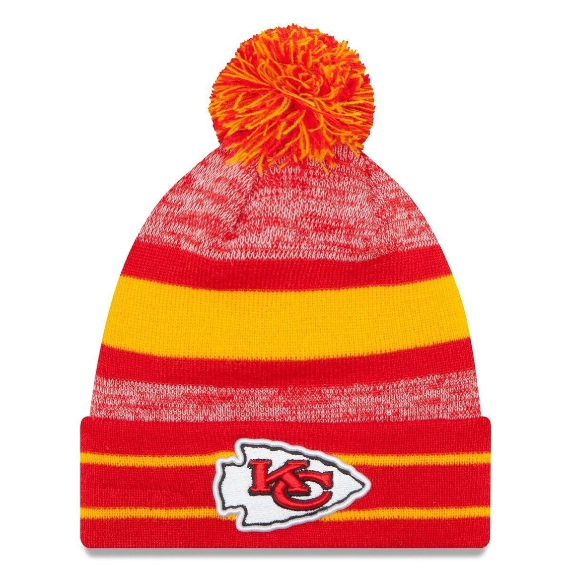 Men's New Era Red Kansas City Chiefs Team Logo Cuffed Knit Hat With Pom 4 Men's New Era Red Kansas City Chiefs Team Logo Cuffed Knit Hat With Pom - Image 2