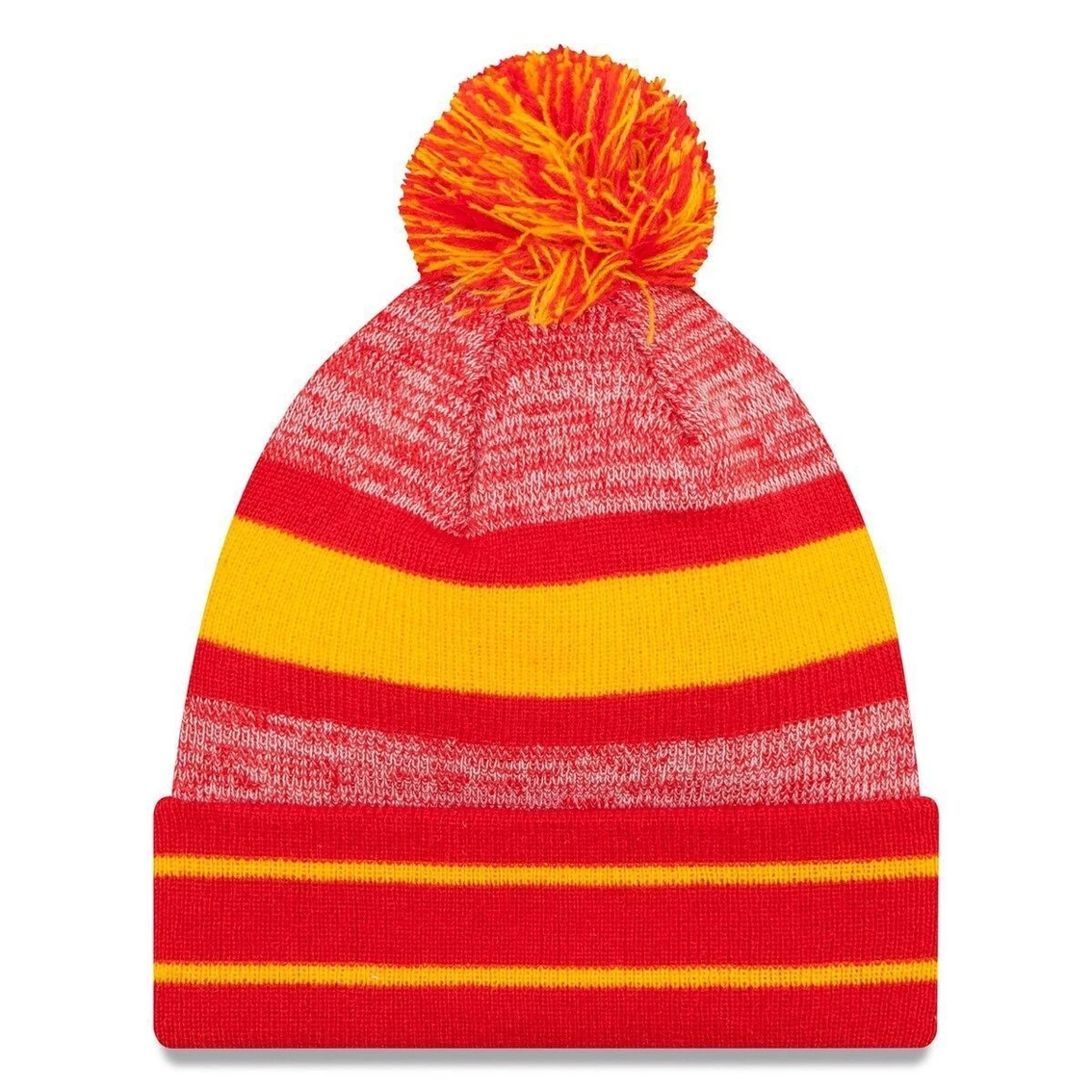 Men's New Era Red Kansas City Chiefs Team Logo Cuffed Knit Hat With Pom 5 Men's New Era Red Kansas City Chiefs Team Logo Cuffed Knit Hat With Pom - Image 3