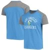 Men's Majestic Threads Powder Blue/Heathered Gray Los Angeles Chargers Gridiron Classics Field Goal Slub T-Shirt -Mitchell & Ness store DSCO1137387030 1191