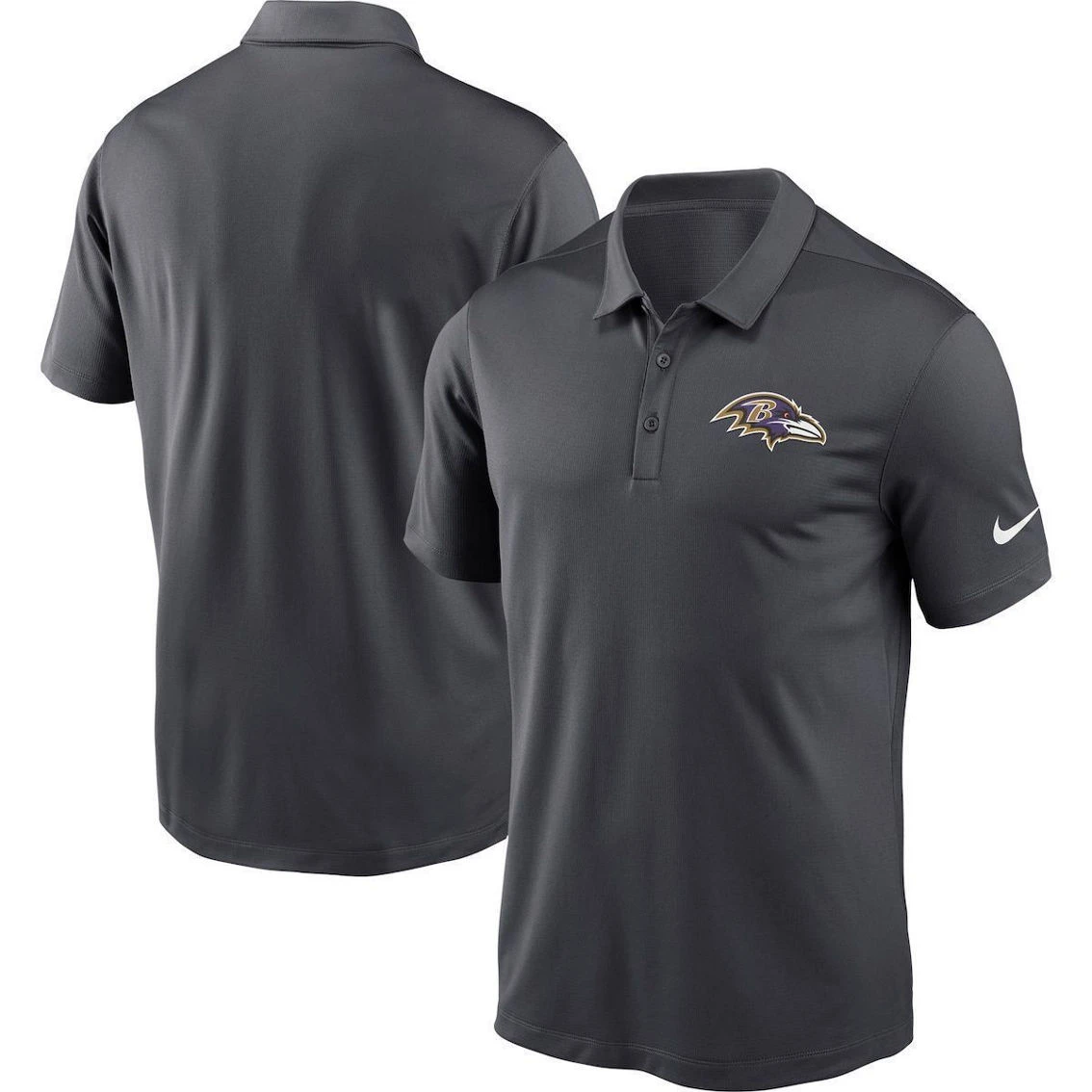 Nike Men's Charcoal Baltimore Ravens Franchise Performance Polo 3 Nike Men's Charcoal Baltimore Ravens Franchise Performance Polo