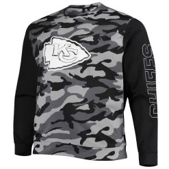 FOCO Men's Black Kansas City Chiefs Camo Long Sleeve T-Shirt -Mitchell & Ness store DSCO1137455711 1007 ALT2