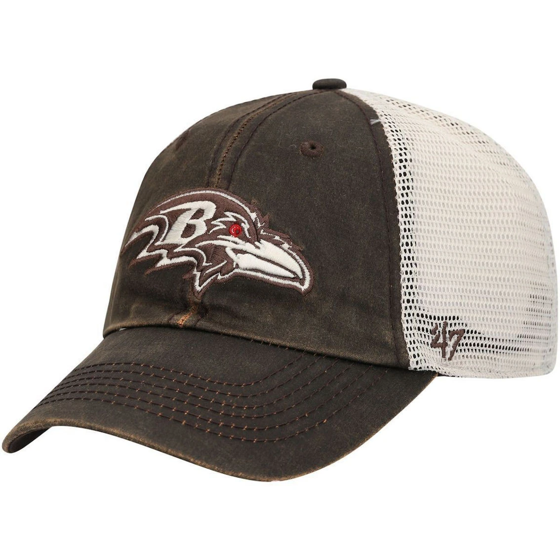 '47 Men's Brown/Natural Oil Cloth Trucker Clean Up Adjustable Hat 4 '47 Men's Brown/Natural Oil Cloth Trucker Clean Up Adjustable Hat - Image 2