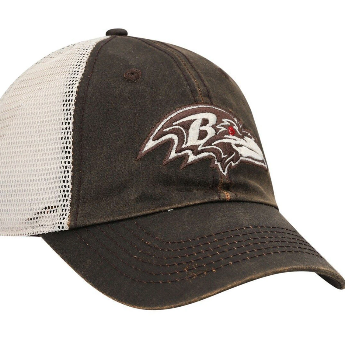 '47 Men's Brown/Natural Oil Cloth Trucker Clean Up Adjustable Hat 6 '47 Men's Brown/Natural Oil Cloth Trucker Clean Up Adjustable Hat - Image 4