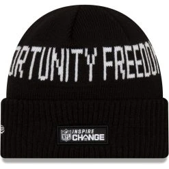 New Era Men's Black Los Angeles Chargers Team Social Justice Cuffed Knit Hat -Mitchell & Ness store DSCO1138408354 1007 ALT2