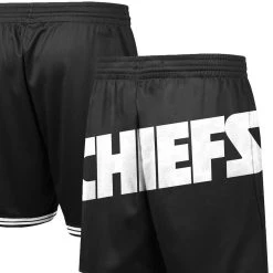 Mitchell & Ness Men's Black Kansas City Chiefs Big Face 3.0 Fashion Shorts