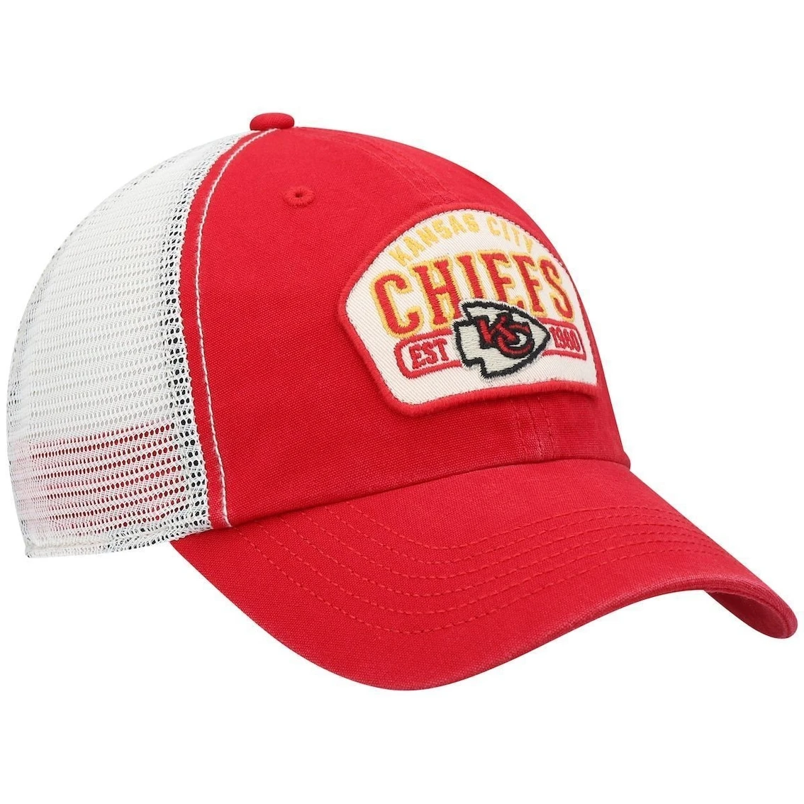 '47 Men's Red/Natural Kansas City Chiefs Penwald Trucker Clean Up Snapback Hat 6 '47 Men's Red/Natural Kansas City Chiefs Penwald Trucker Clean Up Snapback Hat - Image 4