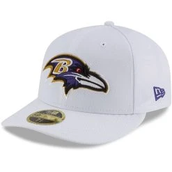 New Era Men's White Baltimore Ravens Omaha Low 59FIFTY Fitted Hat