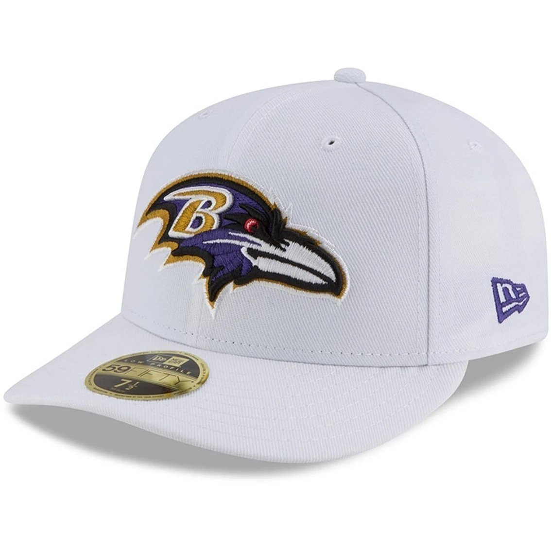 New Era Men's White Baltimore Ravens Omaha Low 59FIFTY Fitted Hat 4 New Era Men's White Baltimore Ravens Omaha Low 59FIFTY Fitted Hat - Image 2