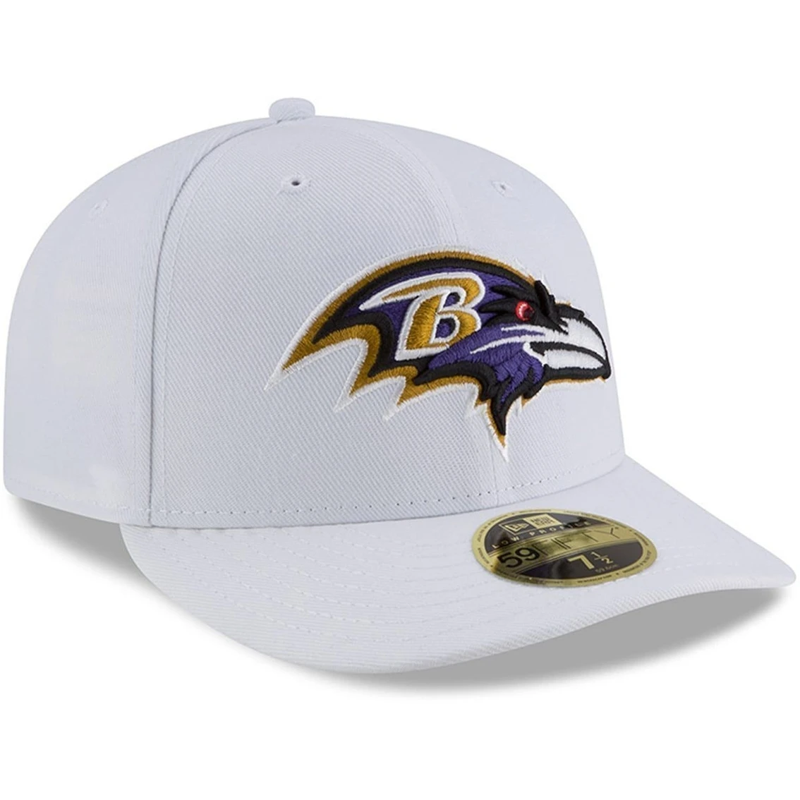 New Era Men's White Baltimore Ravens Omaha Low 59FIFTY Fitted Hat 6 New Era Men's White Baltimore Ravens Omaha Low 59FIFTY Fitted Hat - Image 4