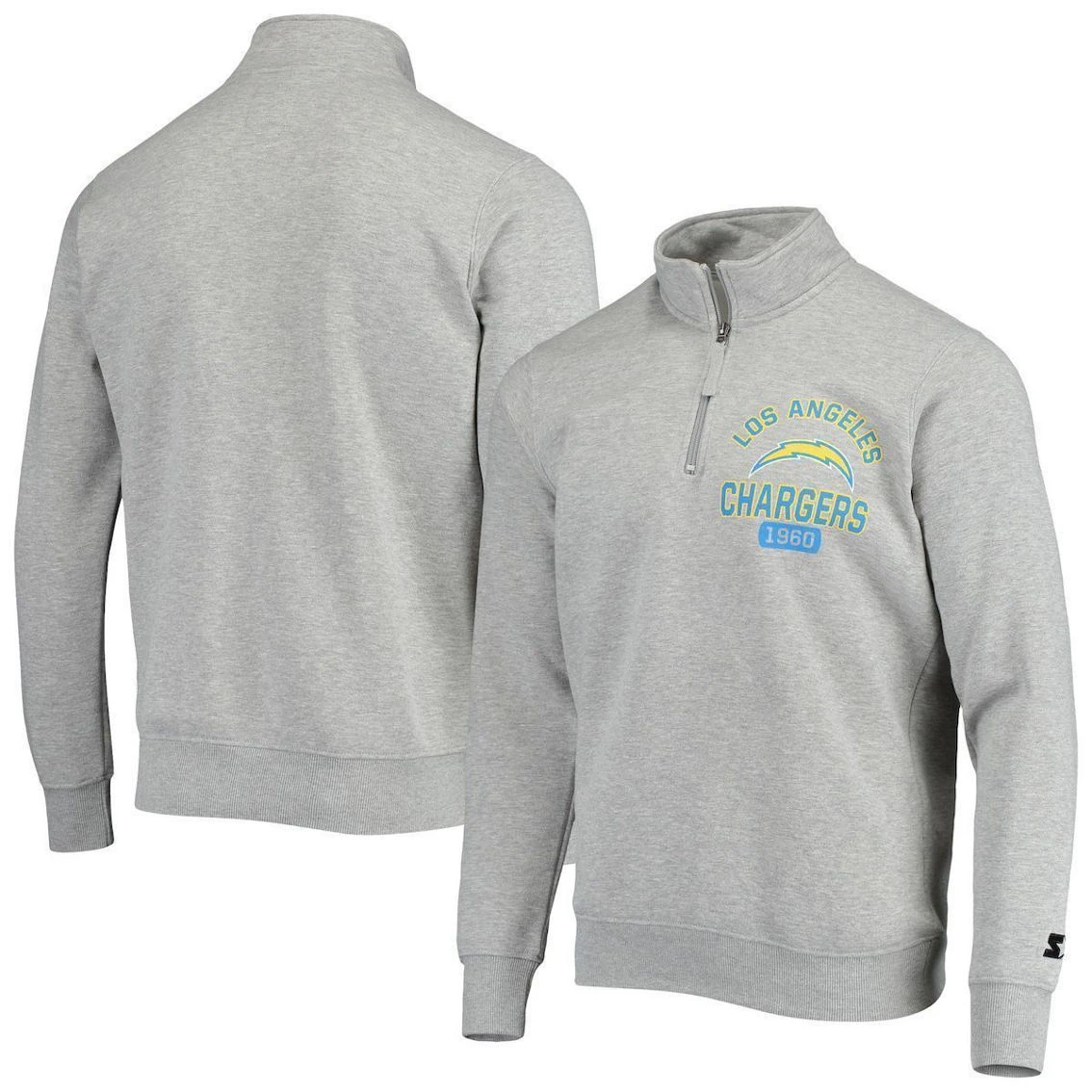 Starter Men's Heathered Gray Los Angeles Chargers Heisman Quarter-Zip Jacket 3 Starter Men's Heathered Gray Los Angeles Chargers Heisman Quarter-Zip Jacket