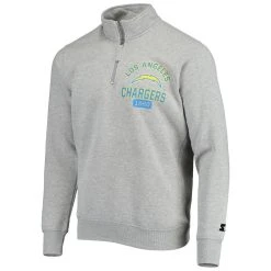 Starter Men's Heathered Gray Los Angeles Chargers Heisman Quarter-Zip Jacket 8 Starter Men's Heathered Gray Los Angeles Chargers Heisman Quarter-Zip Jacket -Mitchell & Ness store DSCO1140228875 1927 ALT2