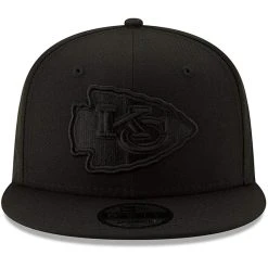 New Era Men's Black Kansas City Chiefs Black On Black 9FIFTY Adjustable Hat -Mitchell & Ness store DSCO1140229606 1007 ALT2