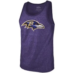 Majestic Threads Men's Fanatics Branded Lamar Jackson Purple Baltimore Ravens Name & Number Tri-Blend Tank Top -Mitchell & Ness store DSCO1140297908 2729 ALT2