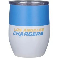 Logo Brands Los Angeles Chargers 16oz. Colorblock Stainless Steel Curved Tumbler -Mitchell & Ness store DSCO1140608718 0000 ALT2