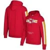 Mitchell & Ness Men's Red Kansas City Chiefs Three Stripe Pullover Hoodie