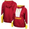 Mitchell & Ness Women's Red Kansas City Chiefs Half-Zip Windbreaker Hoodie