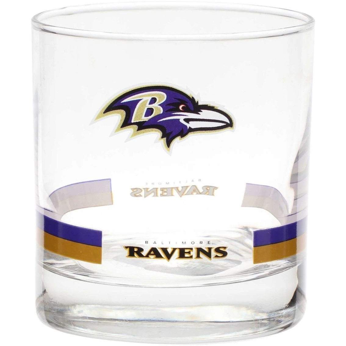 The Memory Company Baltimore Ravens Banded Rocks Glass 3 The Memory Company Baltimore Ravens Banded Rocks Glass