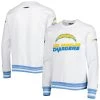 Pro Standard LA Chargers White Mash Up Pullover Sweatshirt -Mitchell & Ness store DSCO1144925001 3550