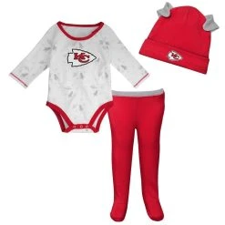 Outerstuff Newborn & Infant White/Red Kansas City Chiefs Dream Team Onesie Pants & Hat Set