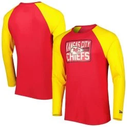 New Era Men's Red Kansas City Chiefs Current Raglan Long Sleeve T-Shirt