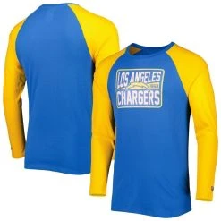 New Era Men's Powder Blue Los Angeles Chargers Current Raglan Long Sleeve T-Shirt