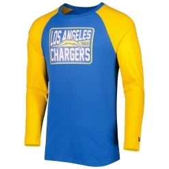 New Era Men's Powder Blue Los Angeles Chargers Current Raglan Long Sleeve T-Shirt -Mitchell & Ness store DSCO1145969347 1191 ALT2