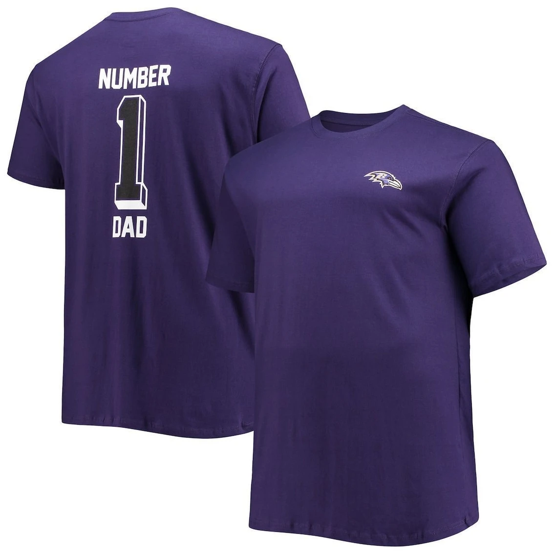 Fanatics Branded Men's Purple Baltimore Ravens Big & Tall #1 Dad 2-Hit T-Shirt 3 Fanatics Branded Men's Purple Baltimore Ravens Big & Tall #1 Dad 2-Hit T-Shirt