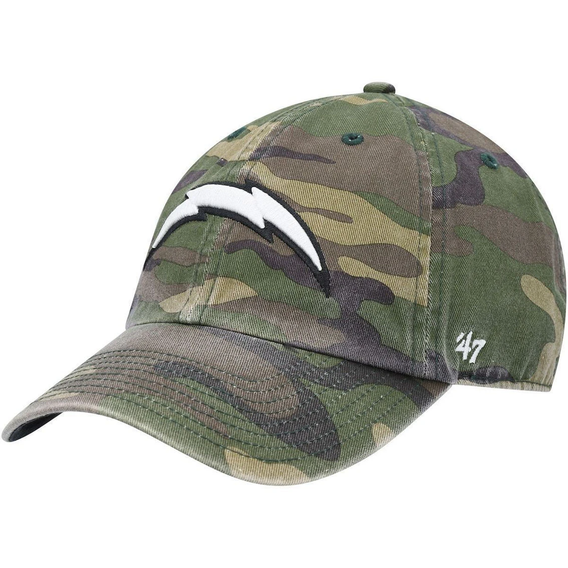 '47 Men's Camo Los Angeles Chargers Woodland Clean Up Adjustable Hat 3 '47 Men's Camo Los Angeles Chargers Woodland Clean Up Adjustable Hat