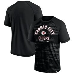 Fanatics Branded Men's Kansas City Chiefs Blackout Hail Mary Raglan T-Shirt