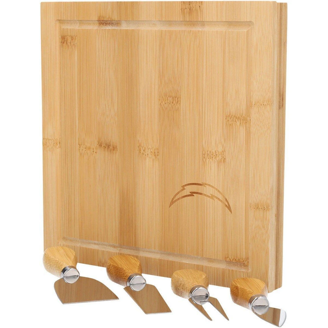 The Memory Company Los Angeles Chargers Bamboo Cutting & Serving Board With Utensils Set 4 The Memory Company Los Angeles Chargers Bamboo Cutting & Serving Board With Utensils Set - Image 2