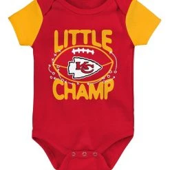 Outerstuff Newborn & Infant Red/Gold Kansas City Chiefs Little Champ Three-Piece Bodysuit Bib & Booties Set -Mitchell & Ness store DSCO1146146580 2910 ALT2