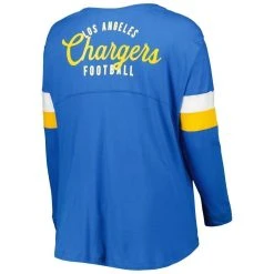 New Era Women's Powder Blue Los Angeles Chargers Plus Size Athletic Varsity Lace-Up V-Neck Long Sleeve T-Shirt -Mitchell & Ness store DSCO1146345508 1191 ALT3