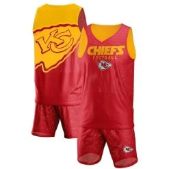 FOCO Men's Red Kansas City Chiefs Colorblock Mesh V-Neck & Shorts Set
