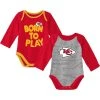 Outerstuff Newborn & Infant Red/Heathered Gray Kansas City Chiefs Born To Win Two-Pack Long Sleeve Bodysuit Set -Mitchell & Ness store DSCO1146608237 2910