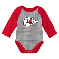 Outerstuff Newborn & Infant Red/Heathered Gray Kansas City Chiefs Born To Win Two-Pack Long Sleeve Bodysuit Set -Mitchell & Ness store DSCO1146608237 2910 ALT2