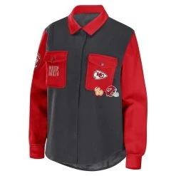 WEAR By Erin Andrews Women's Charcoal Kansas City Chiefs Button-Up Shirt Jacket -Mitchell & Ness store DSCO1146625379 1904 ALT2