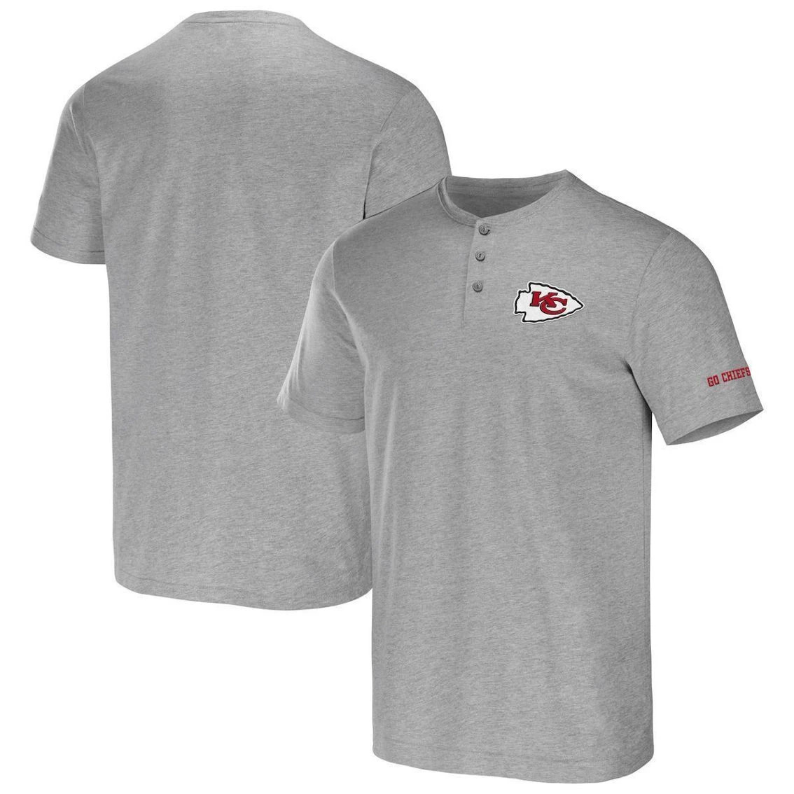NFL X Darius Rucker Collection By Fanatics Men's Heather Gray Kansas City Chiefs Henley T-Shirt 3 NFL X Darius Rucker Collection By Fanatics Men's Heather Gray Kansas City Chiefs Henley T-Shirt