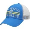 Men's '47 Powder Blue/White Los Angeles Chargers Legacy Highpoint Trucker Clean Up Snapback Hat -Mitchell & Ness store DSCO1146832423 1191